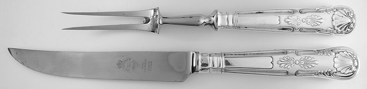 Kings (Silverplate) Small Stainless Blade 2-Piece Steak Carving Set by John Turton-1