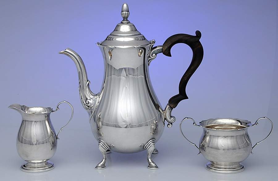 200x (Sterling, Hollowware) 3 Pc Coffee Set (SCP, SCR & SSUO) by J. Wagner & Son, Inc-1