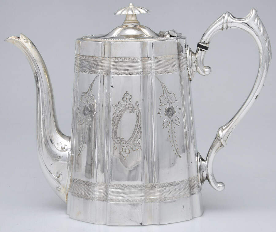 8574 (Silverplate, Hollowware) Silverplate Coffee Pot by James Dixon & Sons-1