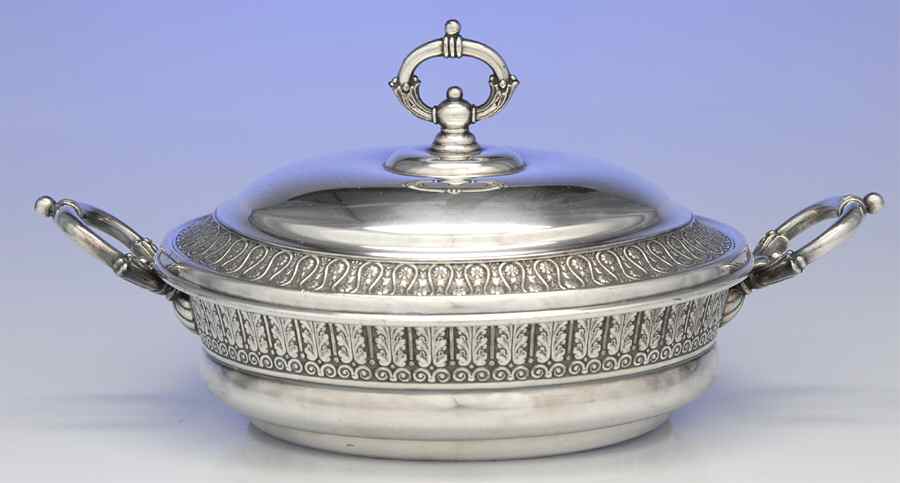 2777 (Silverplate, Hollowware) Plated Round Covered Vegetable Bowl by James Tufts-1