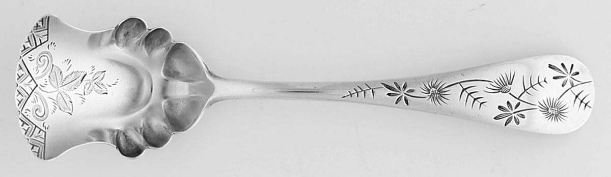 JSK12 (Sterling) Sugar Shovel, Bright Cut by JB & SK Knowles Silver-1