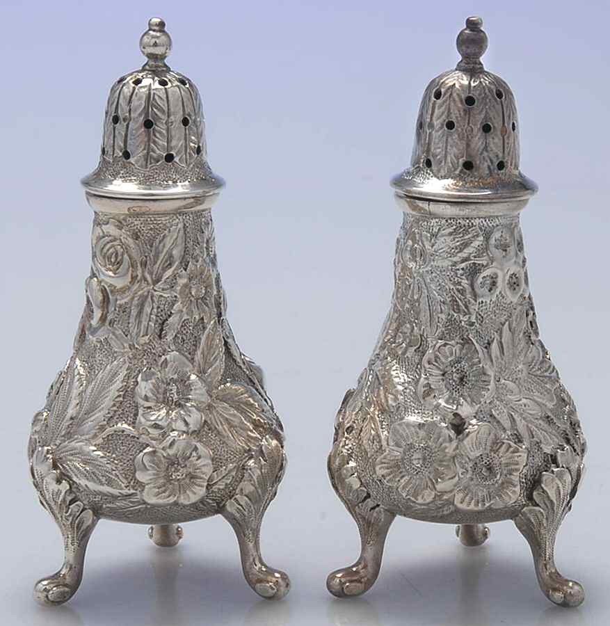 Repousse (Sterling, Hollowware) Salt and Pepper Set by Jenkins & Jenkins-1