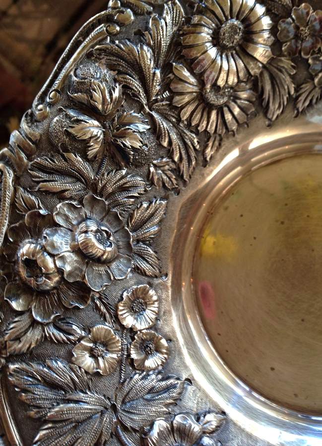 Repousse (Sterling, Hollowware) 12" Sandwich Plate by Jenkins & Jenkins-1