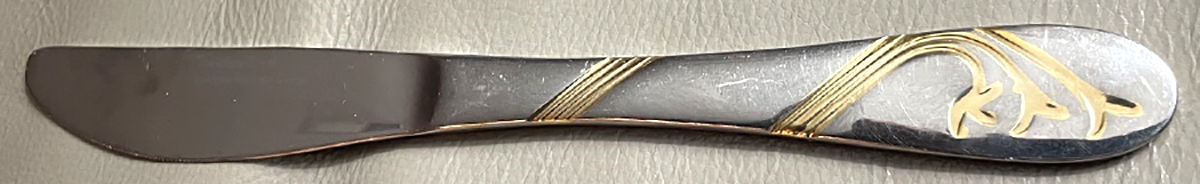 JST1 (Stainless, Gold Accent) Modern Solid Knife by Josef Strauss-1