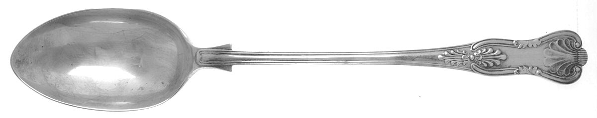 Kings (Silverplate) Large Solid Dressing Spoon by John Sanderson & Son-1