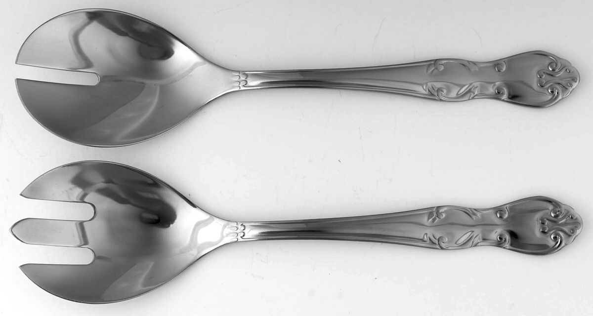 Baroque(Stainless) (2 Pc) Solid Salad Set by Jcpenney-1