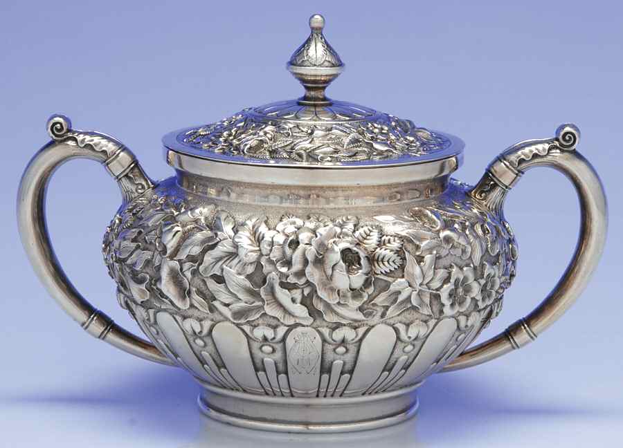 JEW21 (Sterling, Hollowware) Sugar Bowl & Lid by J E Caldwell-1