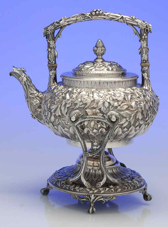 JEW21 (Sterling, Hollowware) Kettle, Stand & Burner by J E Caldwell-1