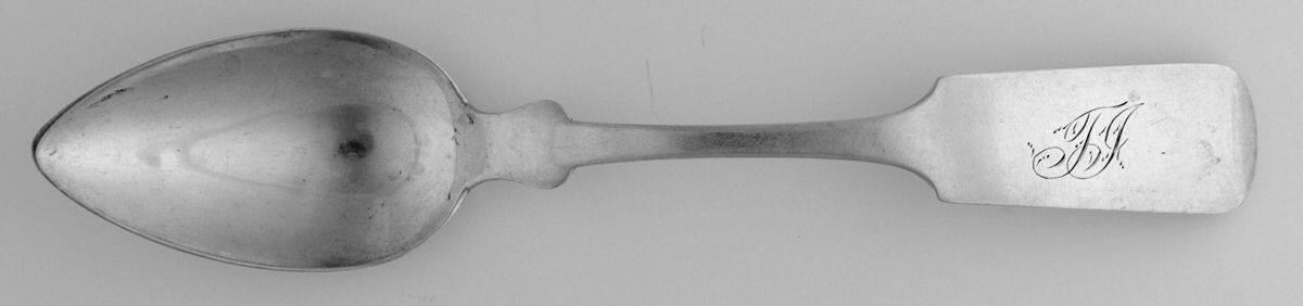 Coin Silver Flatware Tablespoon (Serving Spoon) by John B Ginochio-1