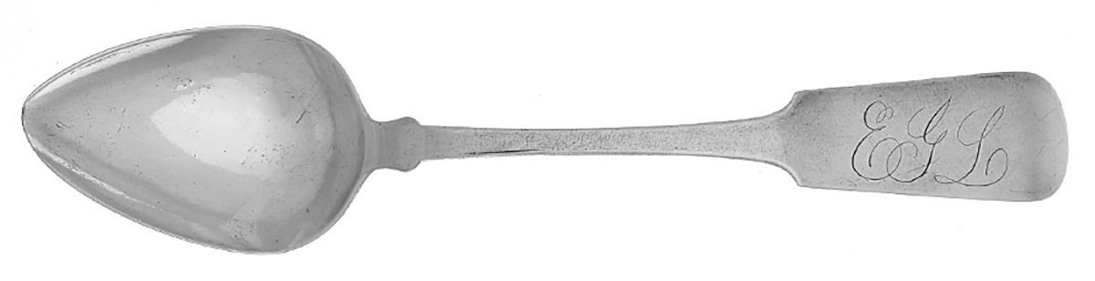 Coin Silver Flatware Tablespoon (Serving Spoon) by John S Putnam-1