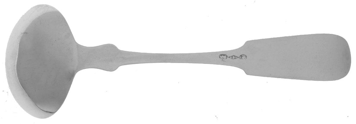 Coin Silver Flatware Solid Piece Cream Ladle by Johnson & Godley-2