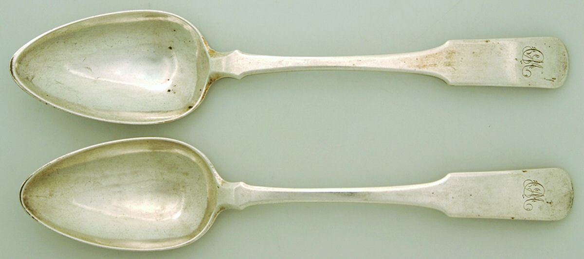 Fiddle (Sterling) Tablespoon (Serving Spoon) - Set of 2 by Jacques Quesnel Sr-Jr-1