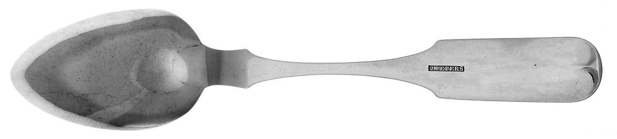 Coin Silver Flatware Tablespoon (Serving Spoon) by James Peters-2