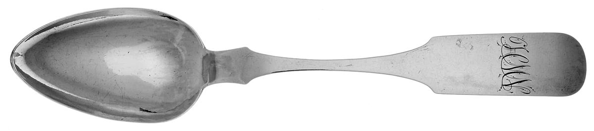 Coin Silver Flatware Tablespoon (Serving Spoon) by James Peters-1