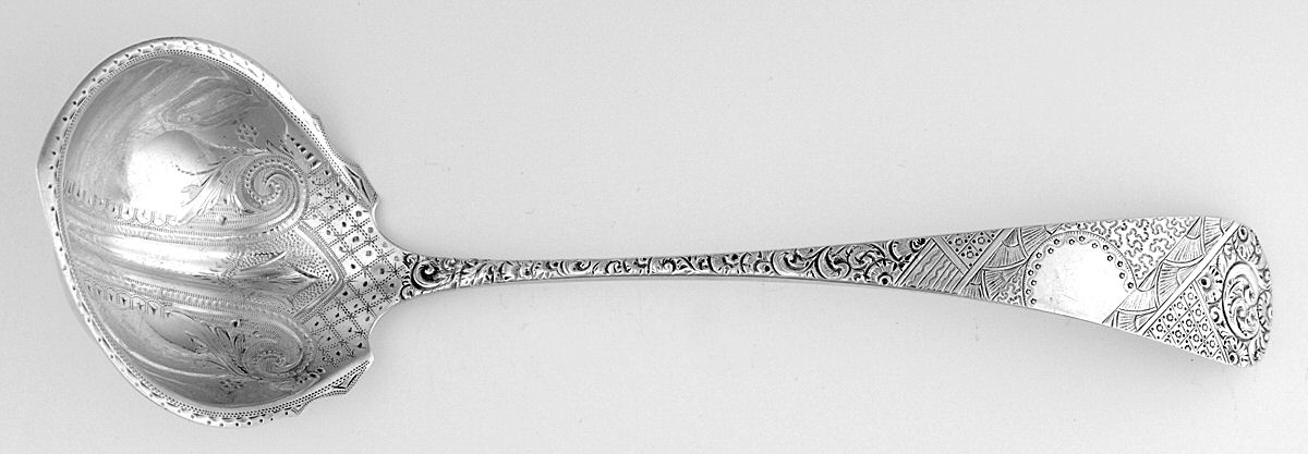 JEW24 (Sterling) Gravy Ladle, Brightcut Solid Piece by J E Caldwell-1