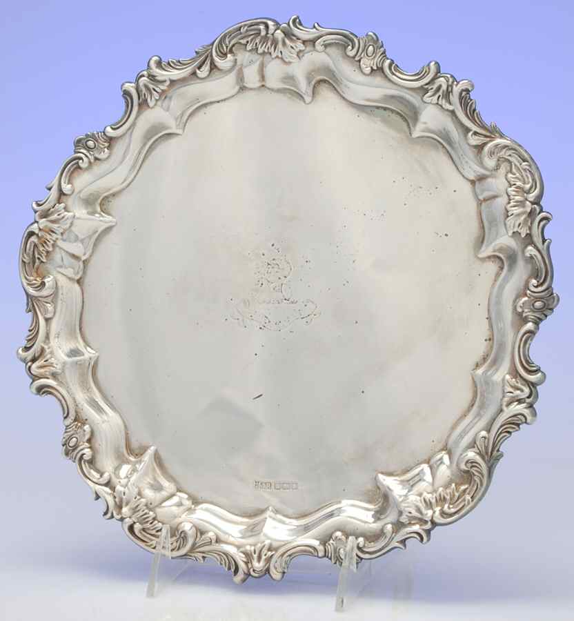 3894 (Sterling, Hollowware) 10" Round Tray by Joseph Rodgers-1