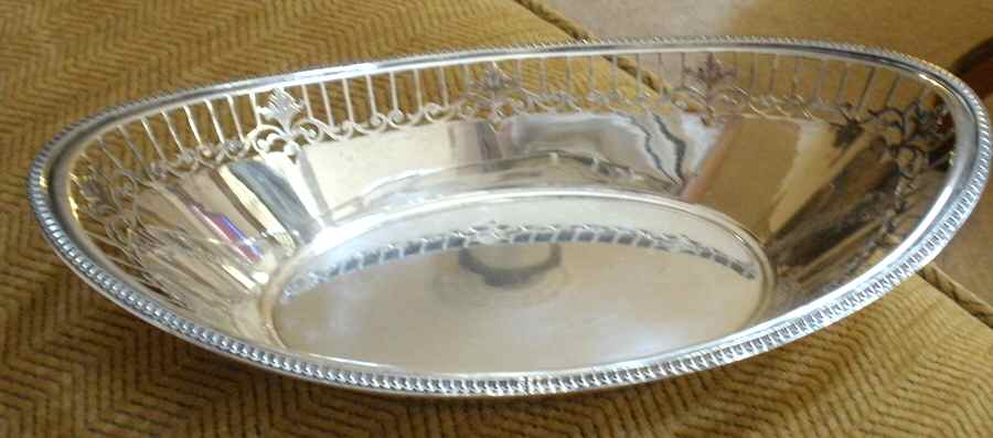 A542 (Sterling, Hollowware) Sterling Bread Tray by James Dixon & Sons-1