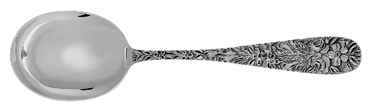 Repousse (Sterling) Round Bowl Soup Spoon (Gumbo) by J W Mealy & Co-1