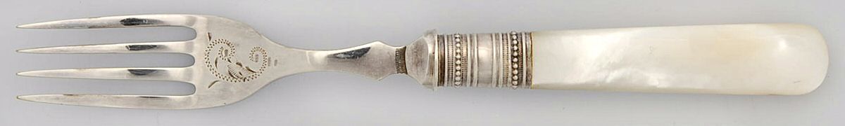 Pearl Handle 1 (Silverplate) Pearl Handle Individual Dessert Fork by James Lewis & Sons-1