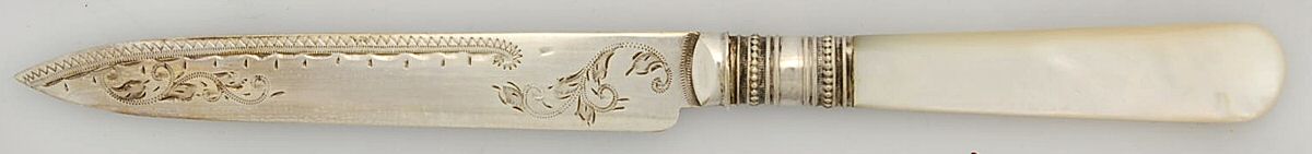 Pearl Handle 1 (Silverplate) Pearl Handle Individual Dessert Knife by James Lewis & Sons-1