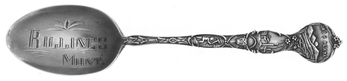 States & Cities Souvenir Spoons(Sterling) Montana Teaspoon by Joseph Mayer (USA)-1