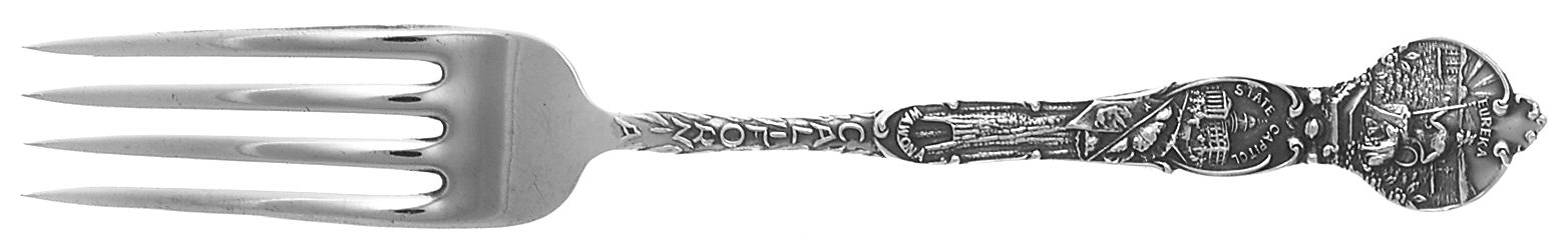 States & Cities Souvenir Spoons(Sterling) California Youth Fork by Joseph Mayer (USA)-1
