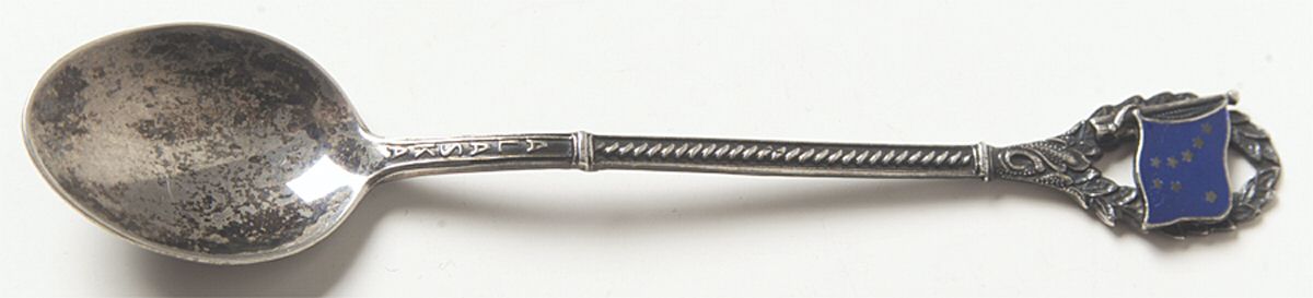 States & Cities Souvenir Spoons(Sterling) Alasa Demitasse Spoon by Joseph Mayer (USA)-1