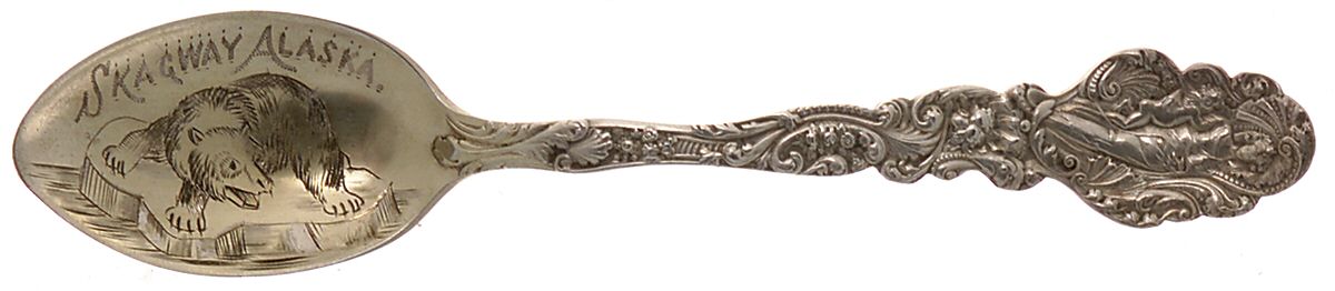 States & Cities Souvenir Spoons(Sterling) Alasa Demitasse Spoon by Joseph Mayer (USA)-1