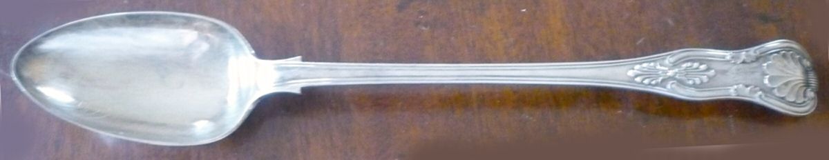Kings (Silverplate) Large Solid Dressing Spoon by Joseph Gilbert-1
