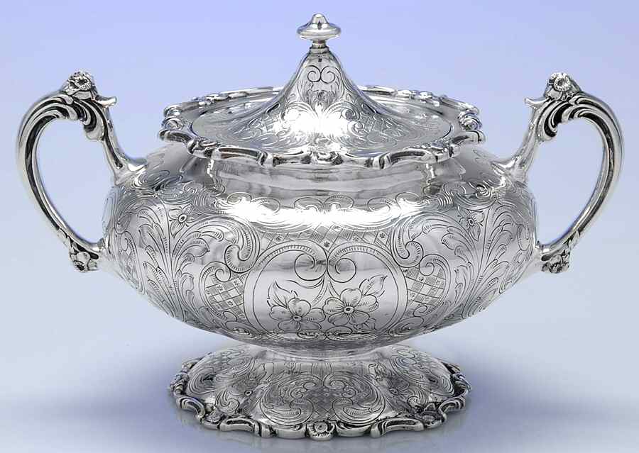 581S (Sterling, Hollowware) Sugar Bowl & Lid by J E Caldwell-1