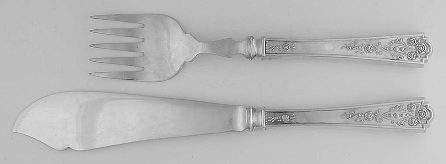 Jds12 (Sterling) (2 Pc) Sterling Hollow Handle Fish Serving Set by James Dixon & Sons-1