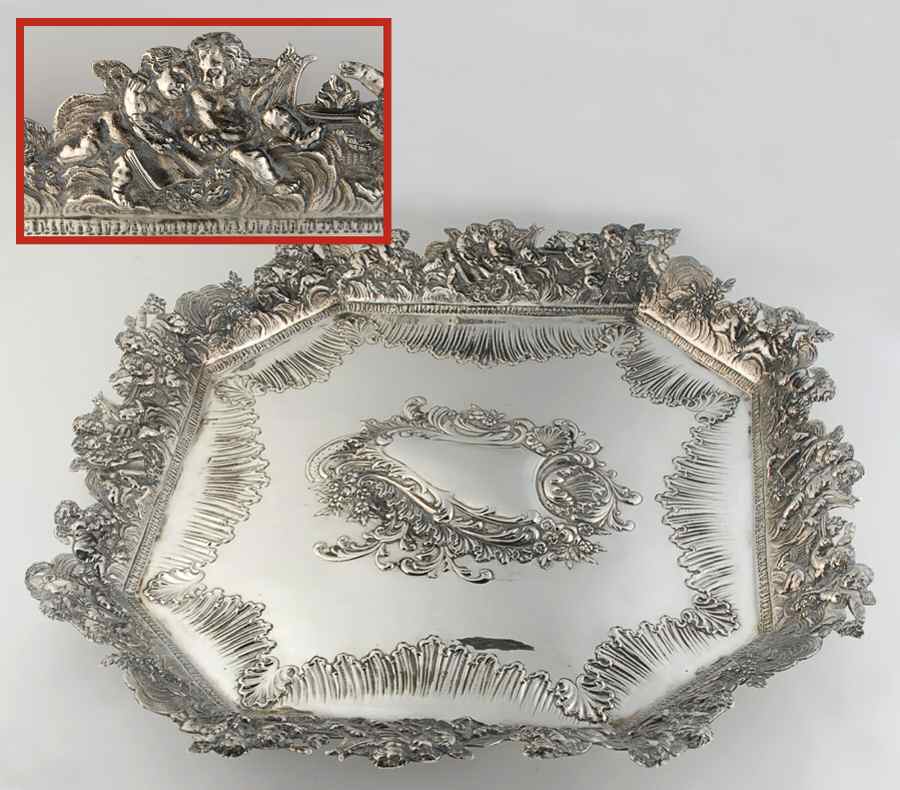 JNP1 (Sterling, Hollowware) 13" Octagonal Tray by John Newton Mappin-1
