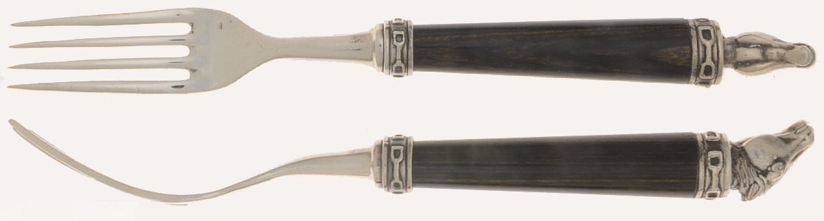 Elephant-Black (Silverplate) Dessert Fork by Jean Boggio Flatware-1