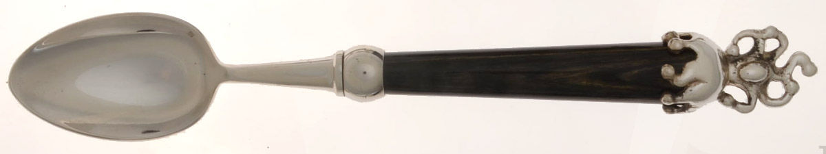 Fou-Black (Silverplate) Place/Oval Soup Spoon by Jean Boggio Flatware-1