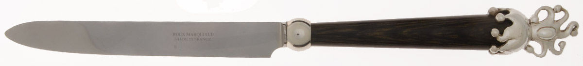 Fou-Black (Silverplate) Dessert Knife with Stainless Blade by Jean Boggio Flatware-1