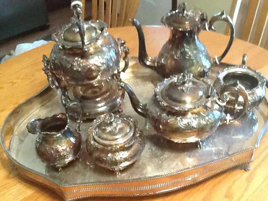 0799 (Silverplate, Hollowware) (4 Piece) Silverplate Tea Set by John Turton-1