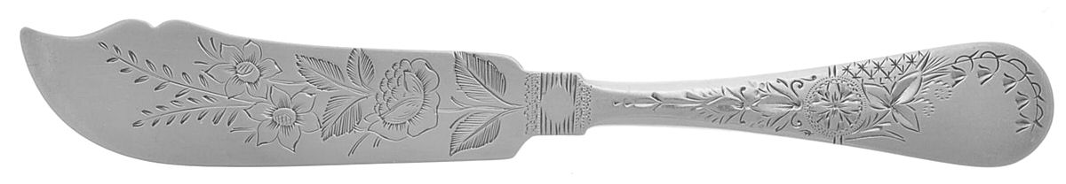 11 (Sterling) Flat Handle Bright Cut Master Butter by JB & SK Knowles Silver-1