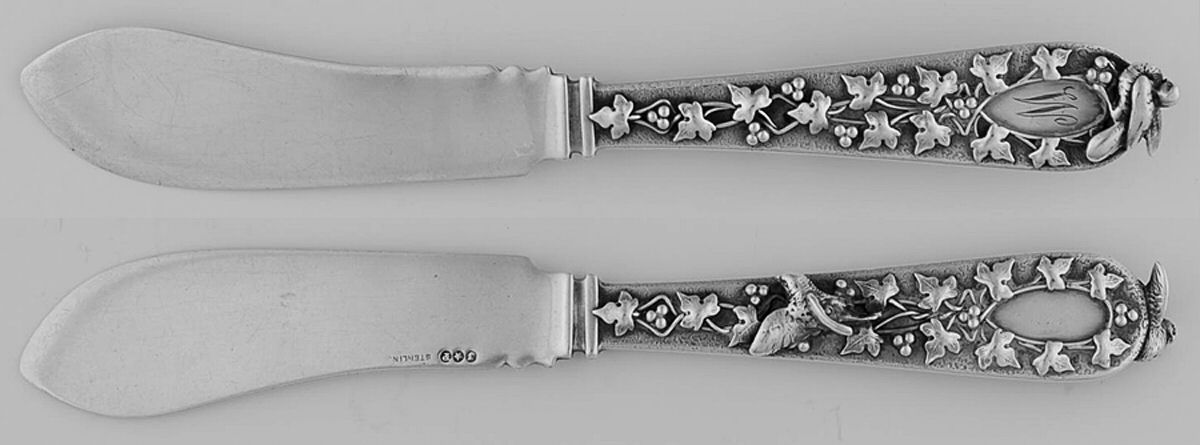 JOP12 (Sterling) Flat Handle Master Butter Knife by John Polhamus-1