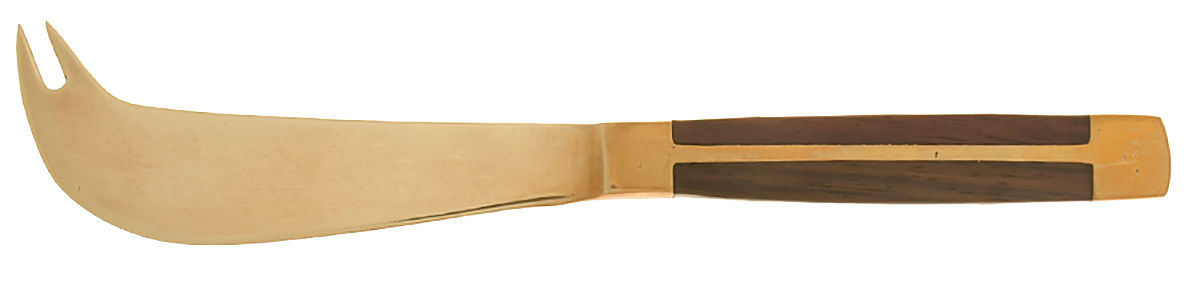 JCZ1 (Brass, Teak) Solid Cheese Serving Pick by Jean Claude-1