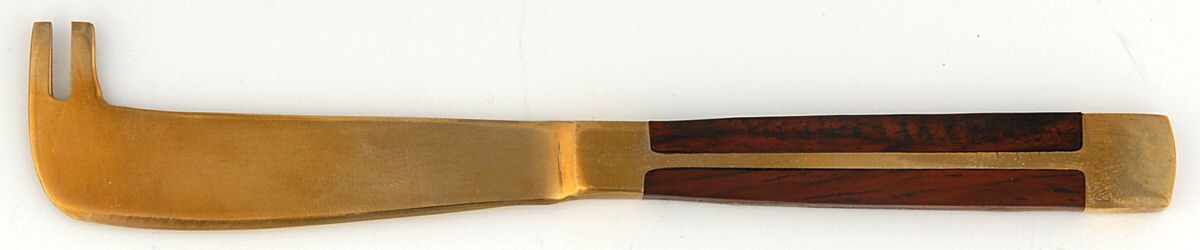 JCZ1 (Brass, Teak) Solid Serving Cheese Knife by Jean Claude-1