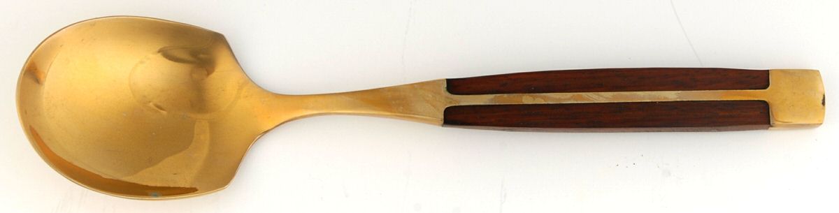 JCZ1 (Brass, Teak) Place/Oval Soup Spoon by Jean Claude-1