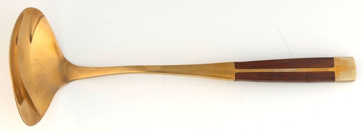 JCZ1 (Brass, Teak) Solid Gravy Ladle by Jean Claude-1