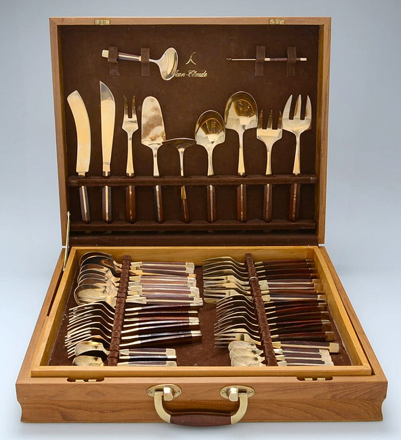 JCZ1 (Brass, Teak) 91 Piece Set by Jean Claude-1