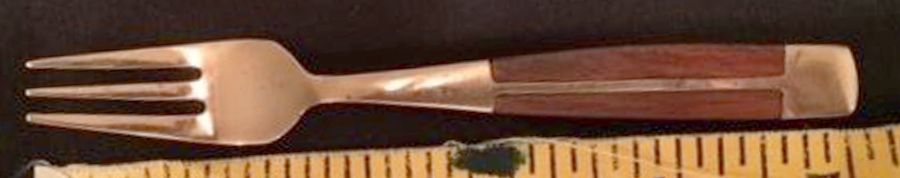 JCZ1 (Brass, Teak) Cocktail/Seafood Fork by Jean Claude-1