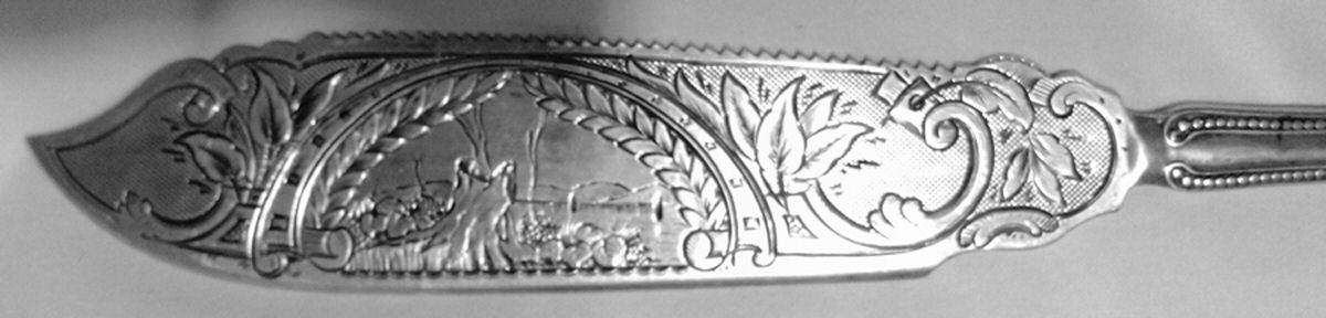 JCS2 (Coin) Hollow Handle Bright Cut Solid Cake Saw by J Conning-1