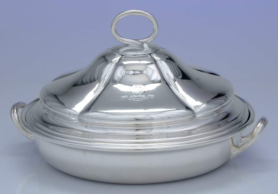 8221 (Silverplate, Hollowware) Silverplate Round Covered Casserole by Joshua Maxfield & Sons-1