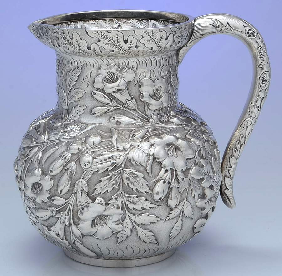 Repousse (Sterling, Hollowware) Sterling Water Pitcher by Jenkins & Jenkins-1