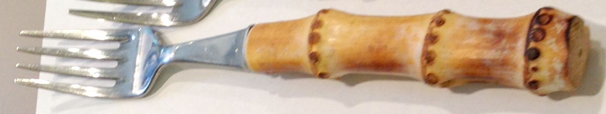 Natural Bamboo (Stainless) Fork by Jean Dubost (France)-1