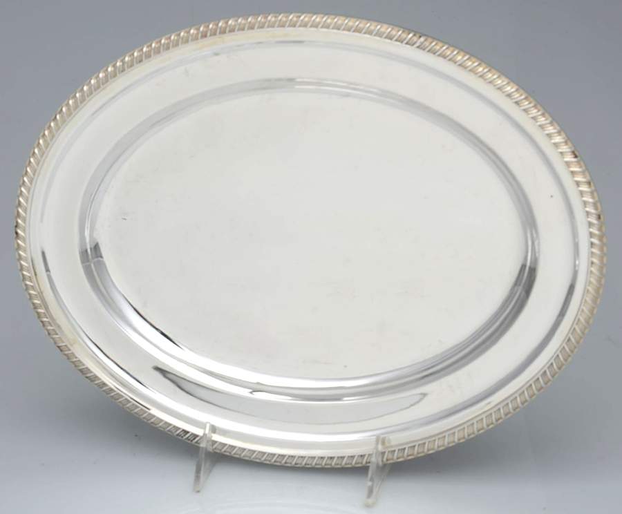 Silverplate Hollowware 12" Oval Tray by James Dixon & Sons-1
