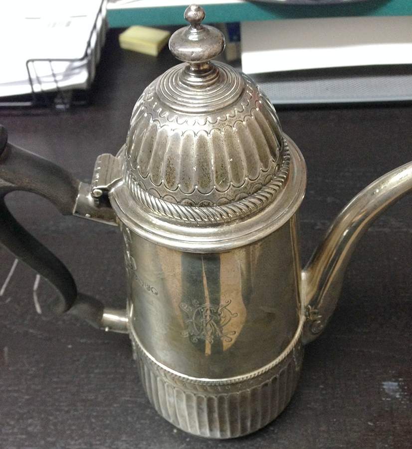 JJS1 (Sterling, Hollowware) Coffee Pot by John Aldwinckle & Thomas Slater-1